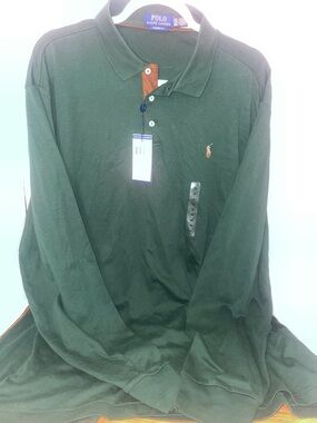 Polo Ralph Lauren Long Sleeve Dark Green Polo Shirt NEW 2XL XXL MSRP $115